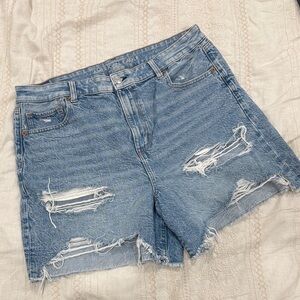AE Light Blue Distressed Jean Shorts